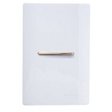 Conjunto Interruptor Simples Horizontal 4x2 - Novara Branco Brilhante Gold